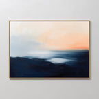 Twilight Hush Over Distant Ridges – blue coastal canvas wall art print by Aspire Prints