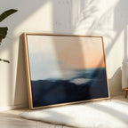 Twilight Hush Over Distant Ridges – blue coastal canvas wall art print by Aspire Prints