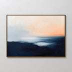 Twilight Hush Over Distant Ridges – blue coastal canvas wall art print by Aspire Prints