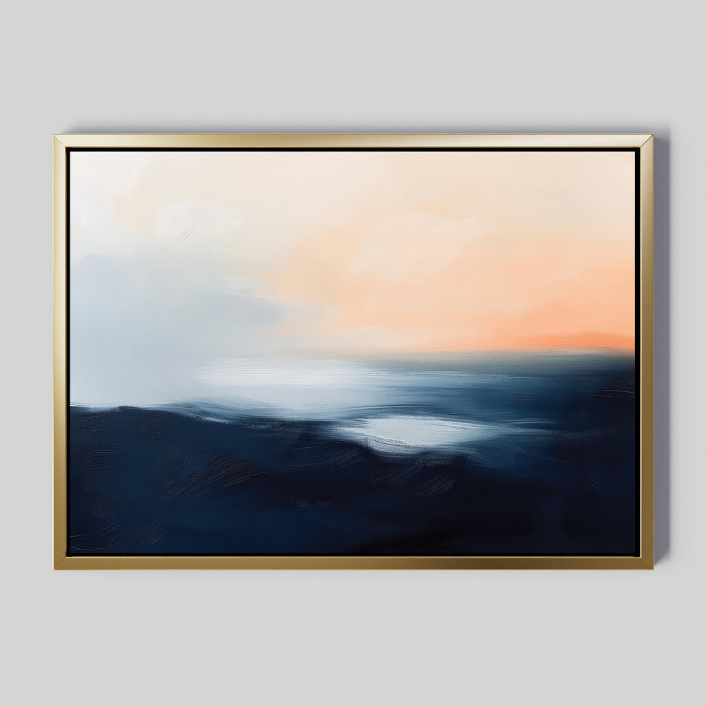 Twilight Hush Over Distant Ridges – blue coastal canvas wall art print by Aspire Prints