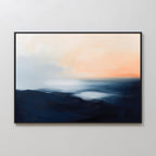 Twilight Hush Over Distant Ridges – blue coastal canvas wall art print by Aspire Prints
