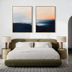 Twilight Horizon Diptych – Set of 2 Canvas Prints set of 2 – neutral-toned coastal canvas wall art by Aspire Prints