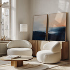 Twilight Horizon Diptych – Set of 2 Canvas Prints set of 2 – neutral-toned coastal canvas wall art by Aspire Prints
