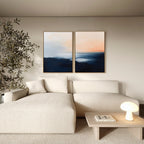 Twilight Horizon Diptych – Set of 2 Canvas Prints set of 2 – neutral-toned coastal canvas wall art by Aspire Prints