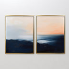 Twilight Horizon Diptych – Set of 2 Canvas Prints set of 2 – neutral-toned coastal canvas wall art by Aspire Prints