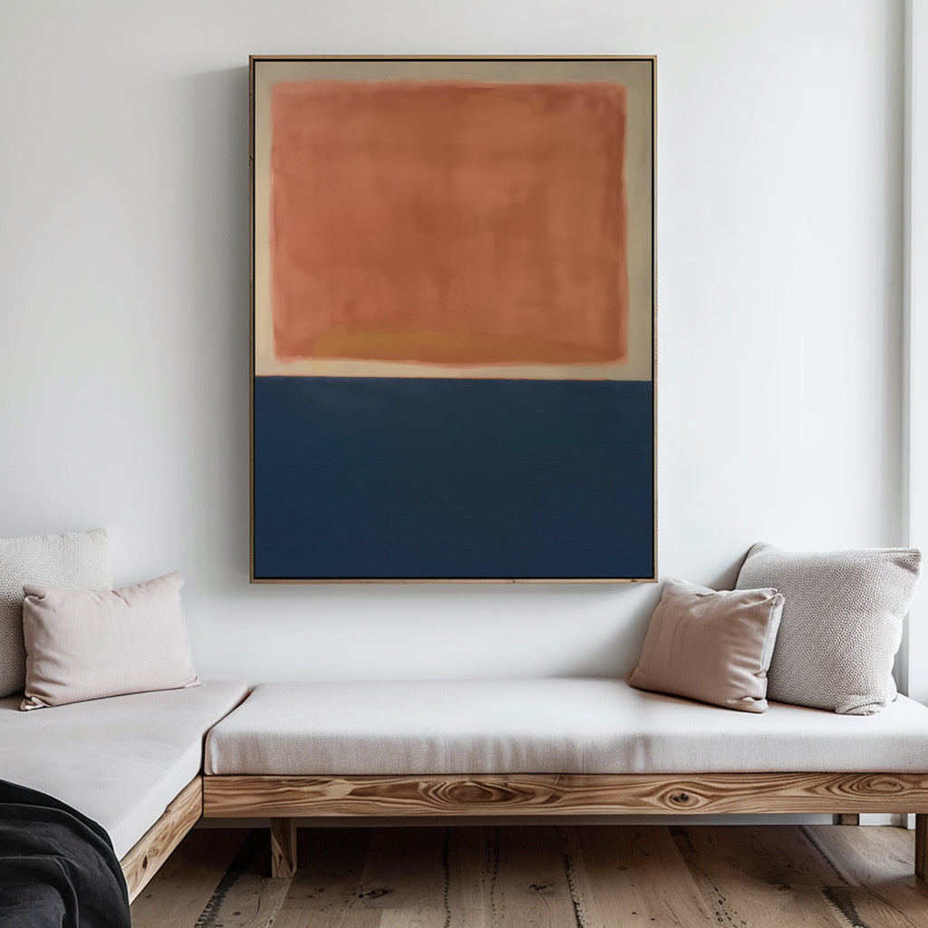Embers at Twilight – blue abstract canvas wall art print by Aspire Prints