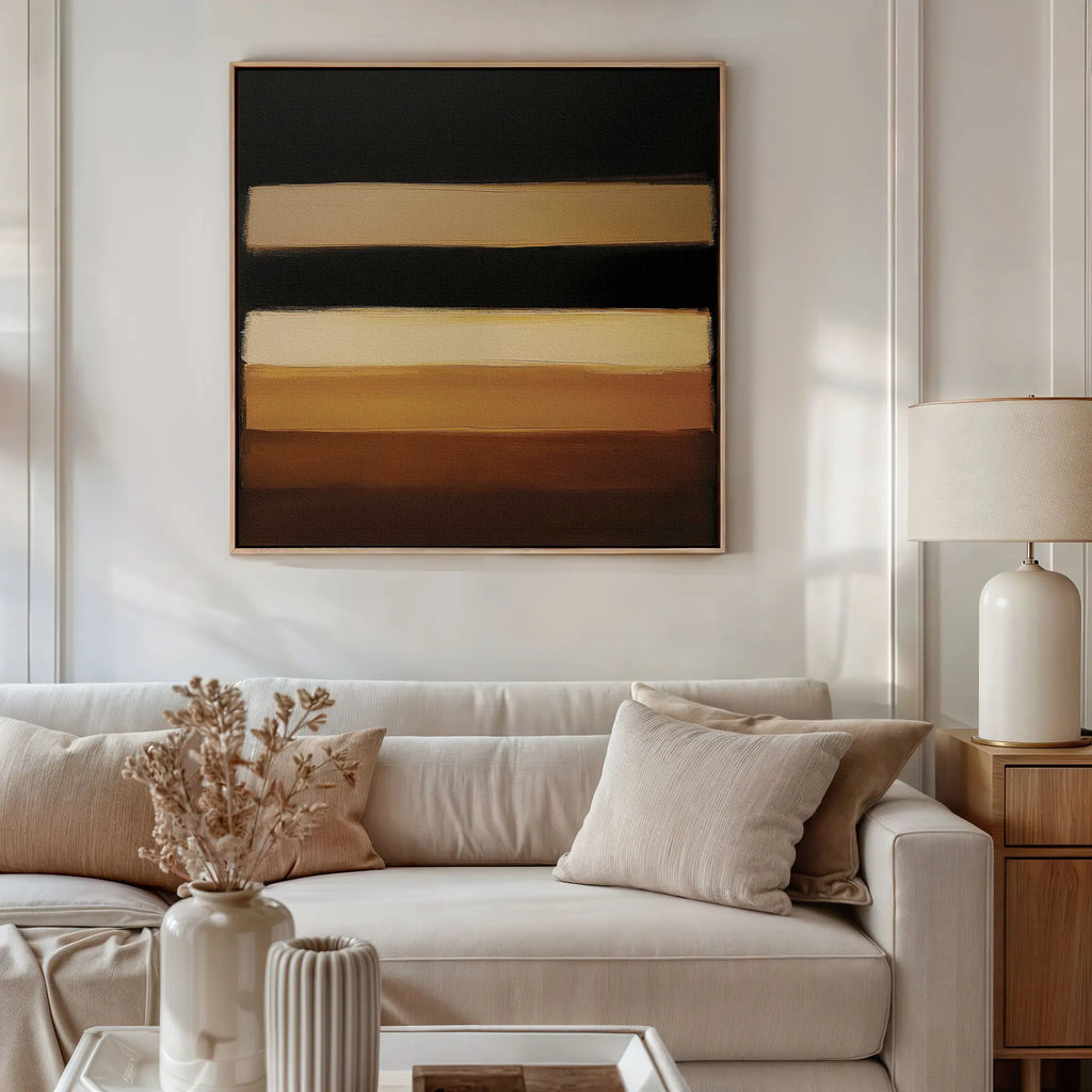 Strata of the Earth – earthy brown abstract canvas wall art print by Aspire Prints