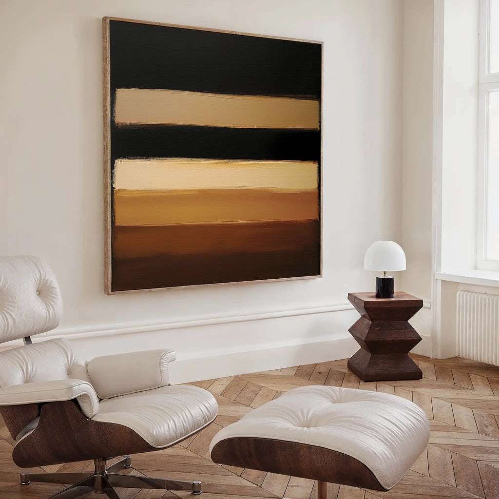 Strata of the Earth – earthy brown abstract canvas wall art print by Aspire Prints