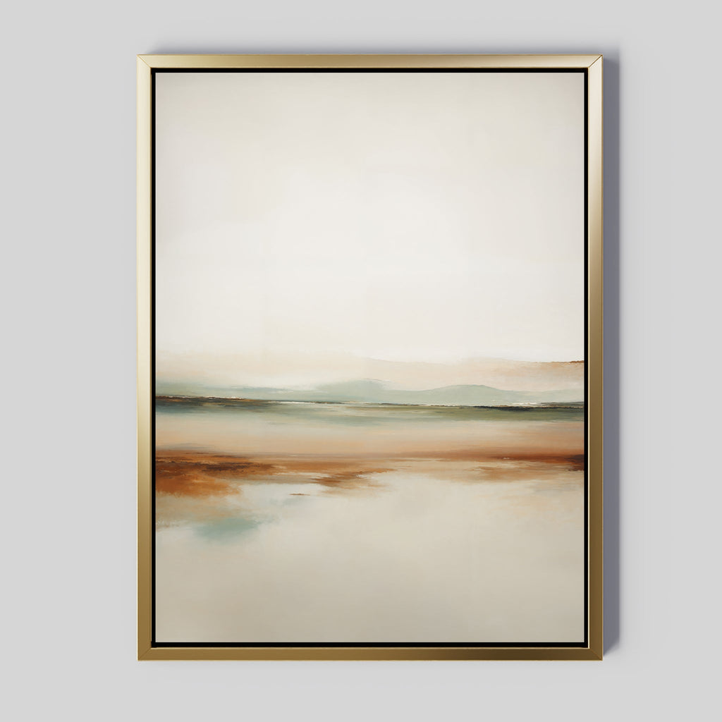 Whispers of the Meadow – beige and white landscape canvas wall art print by Aspire Prints