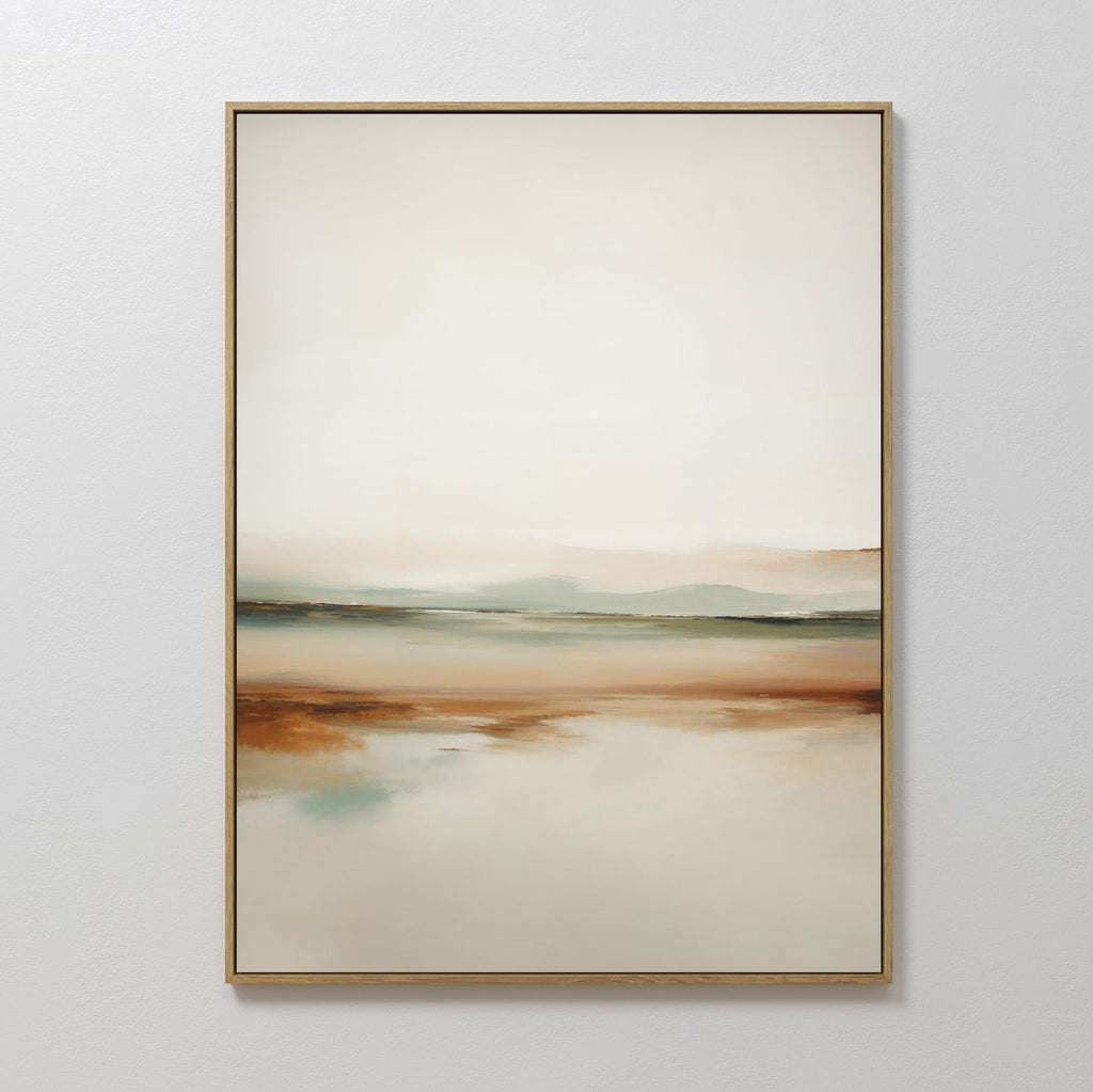 Whispers of the Meadow – beige and white landscape canvas wall art print by Aspire Prints