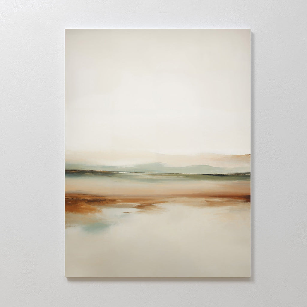 Whispers of the Meadow – beige and white landscape canvas wall art print by Aspire Prints