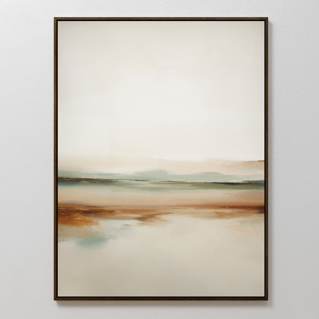 Whispers of the Meadow – beige and white landscape canvas wall art print by Aspire Prints
