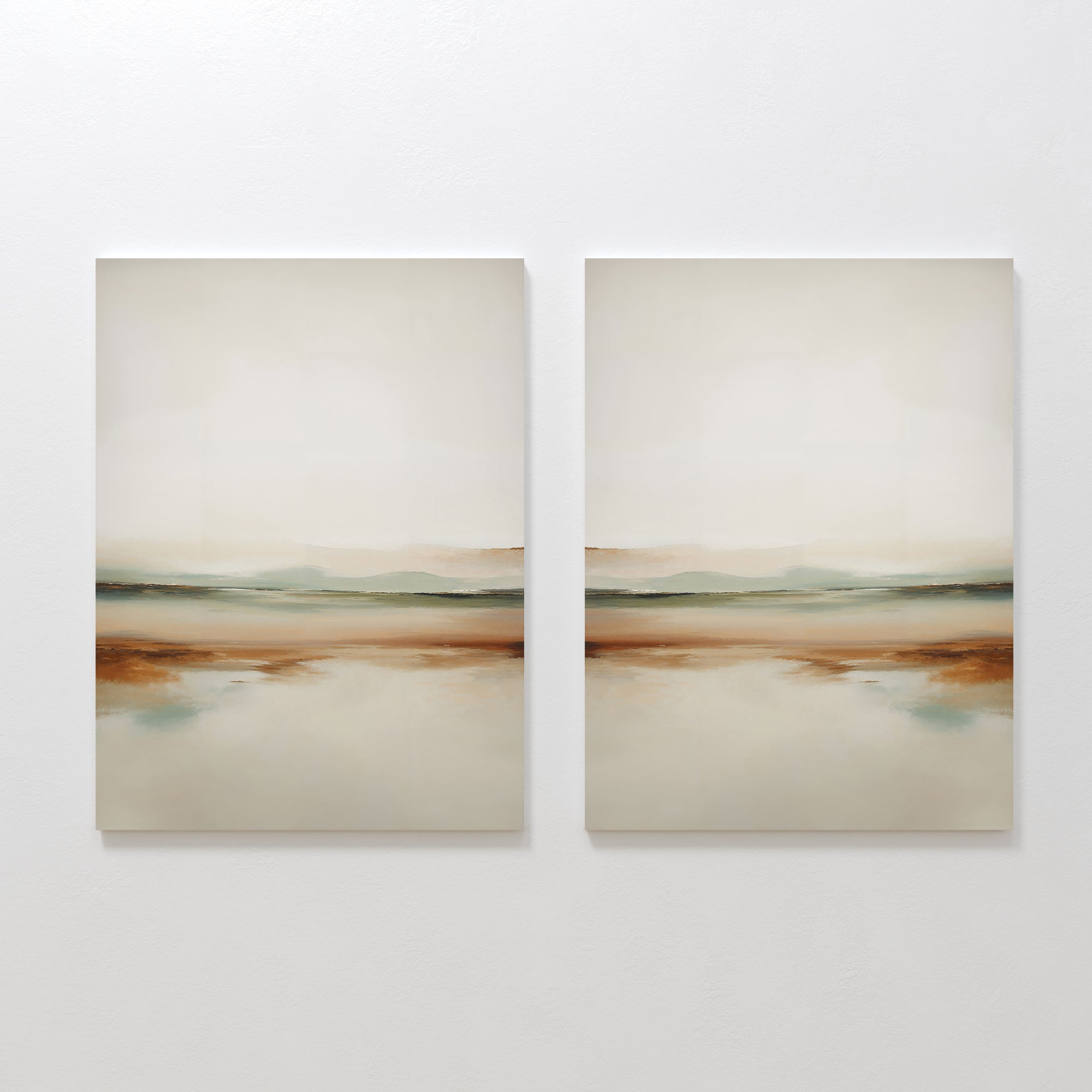 Whispers of the Earth – Set of 2 Canvas Prints set of 2 – neutral-toned landscape canvas wall art by Aspire Prints