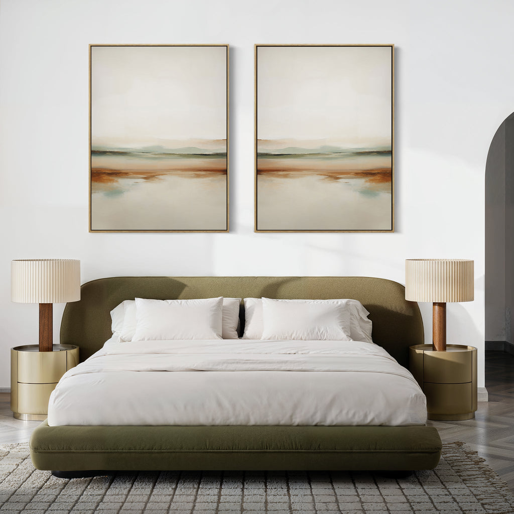 Whispers of the Earth – Set of 2 Canvas Prints set of 2 – neutral-toned landscape canvas wall art by Aspire Prints
