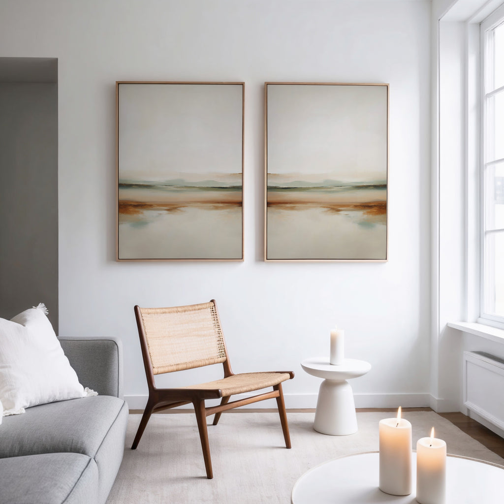 Whispers of the Earth – Set of 2 Canvas Prints set of 2 – neutral-toned landscape canvas wall art by Aspire Prints