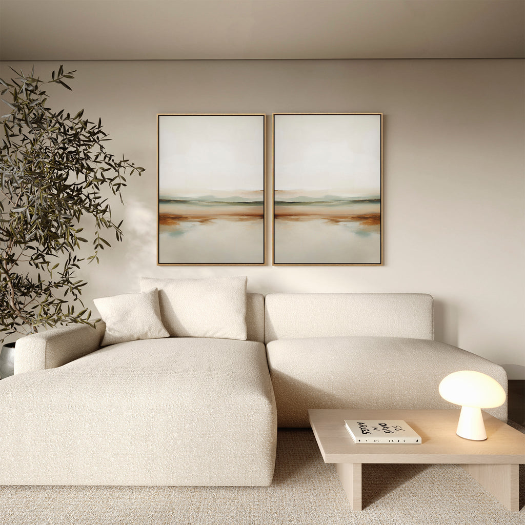 Whispers of the Earth – Set of 2 Canvas Prints set of 2 – neutral-toned landscape canvas wall art by Aspire Prints