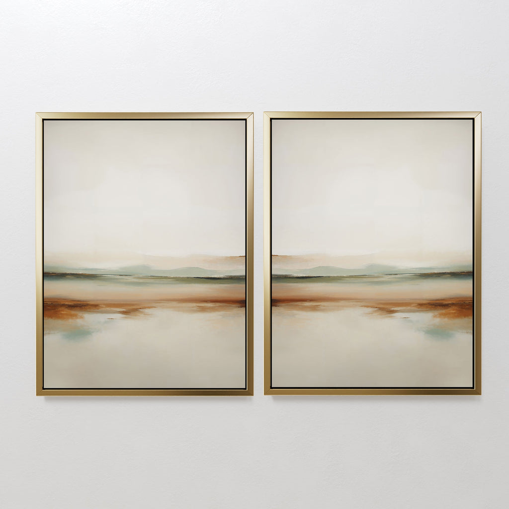 Whispers of the Earth – Set of 2 Canvas Prints set of 2 – neutral-toned landscape canvas wall art by Aspire Prints