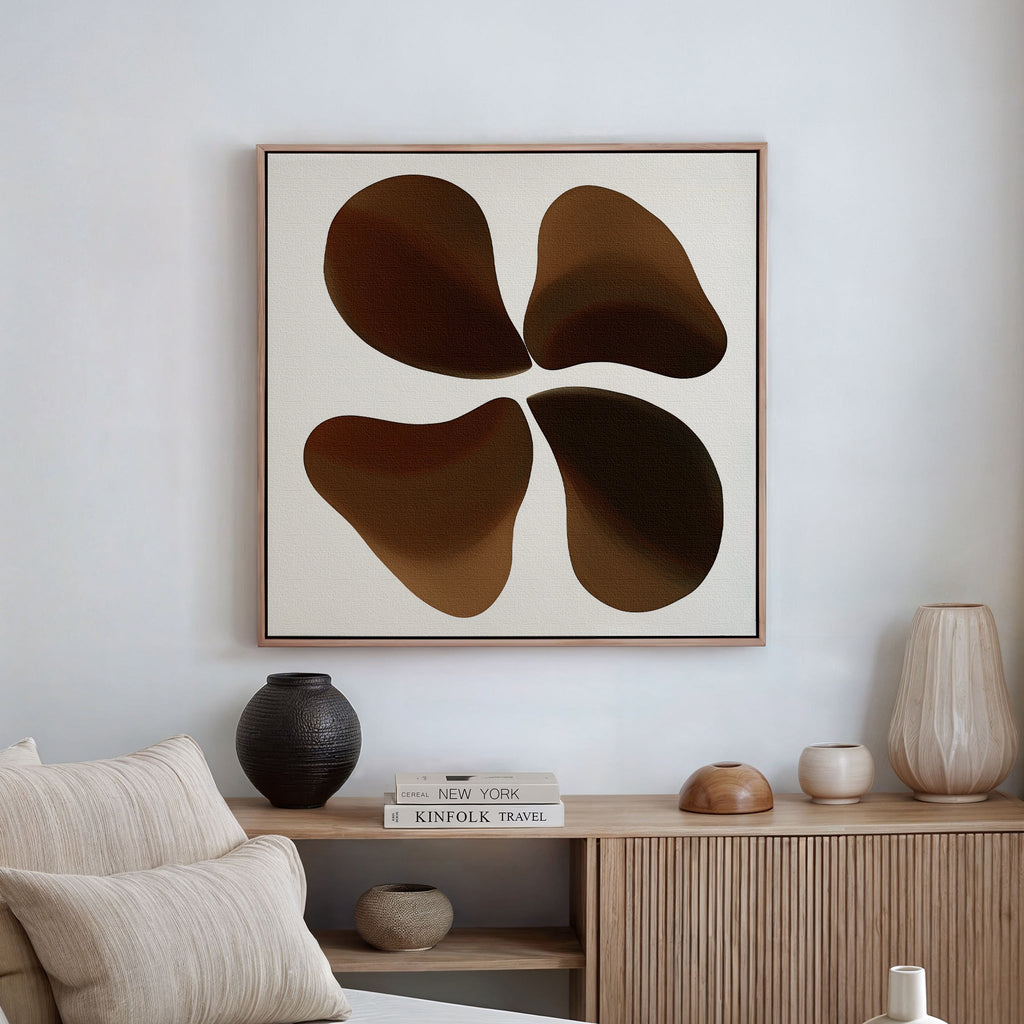 Terracotta Whisper – earthy brown botanical canvas wall art print by Aspire Prints