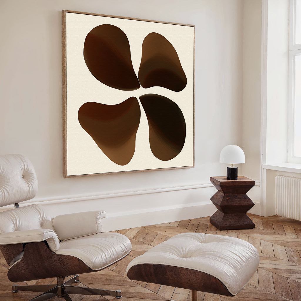 Terracotta Whisper – earthy brown botanical canvas wall art print by Aspire Prints