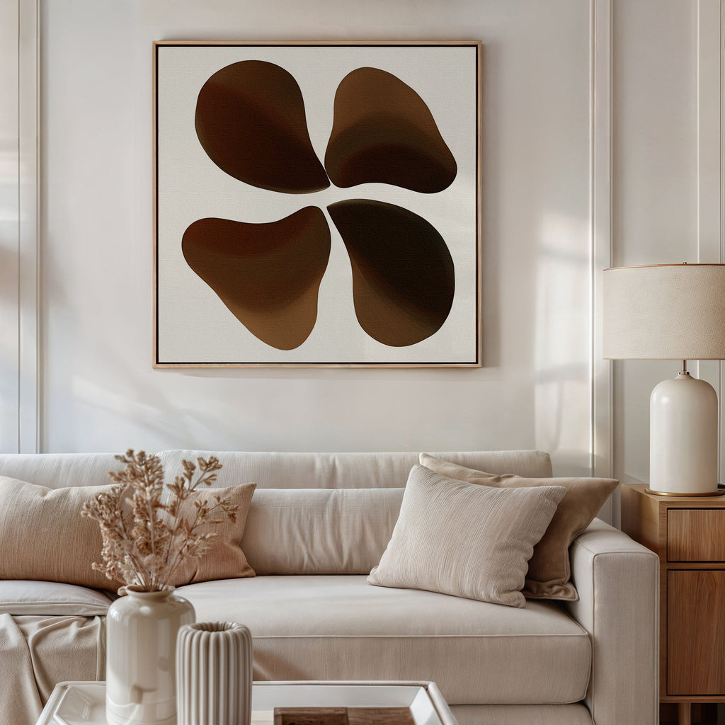 Terracotta Whisper – earthy brown botanical canvas wall art print by Aspire Prints