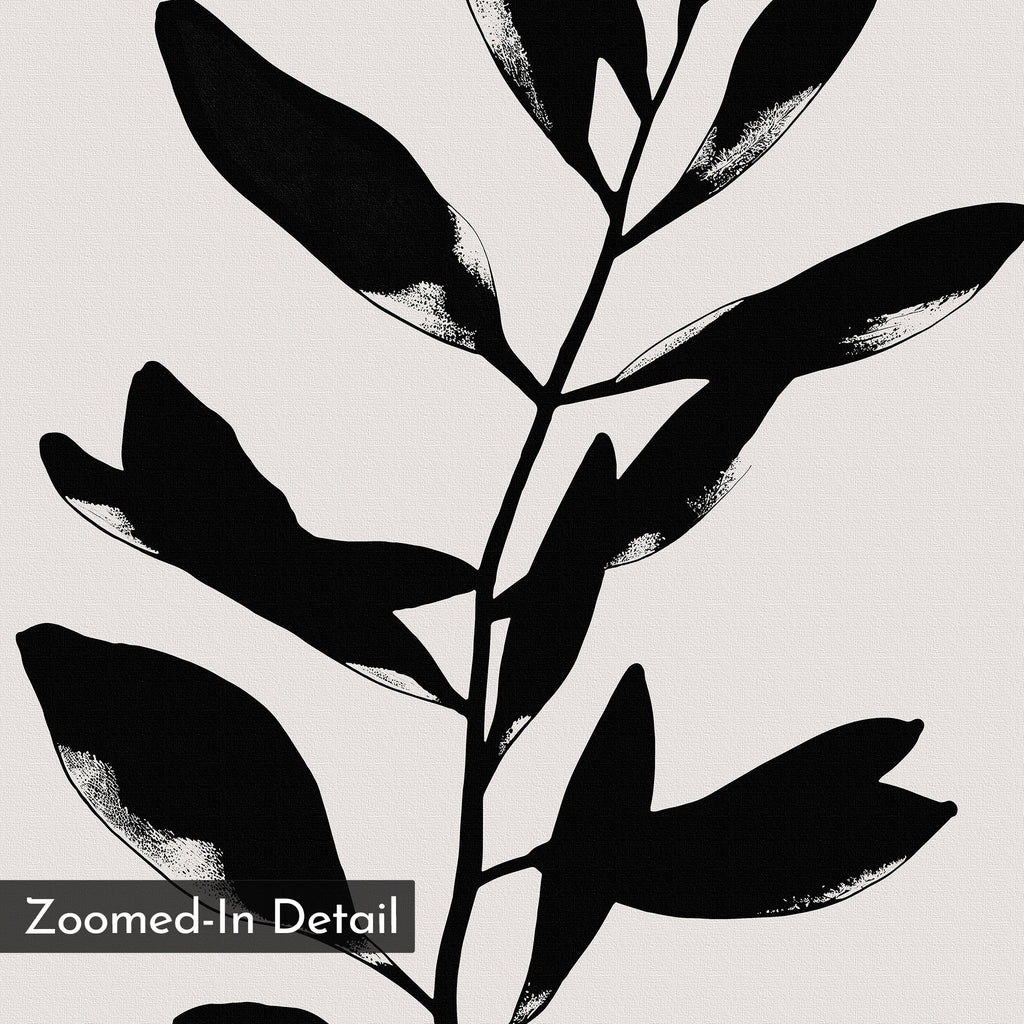 Whispered Shadow Botanica Canvas Print – black and white botanical canvas wall art print by Aspire Prints