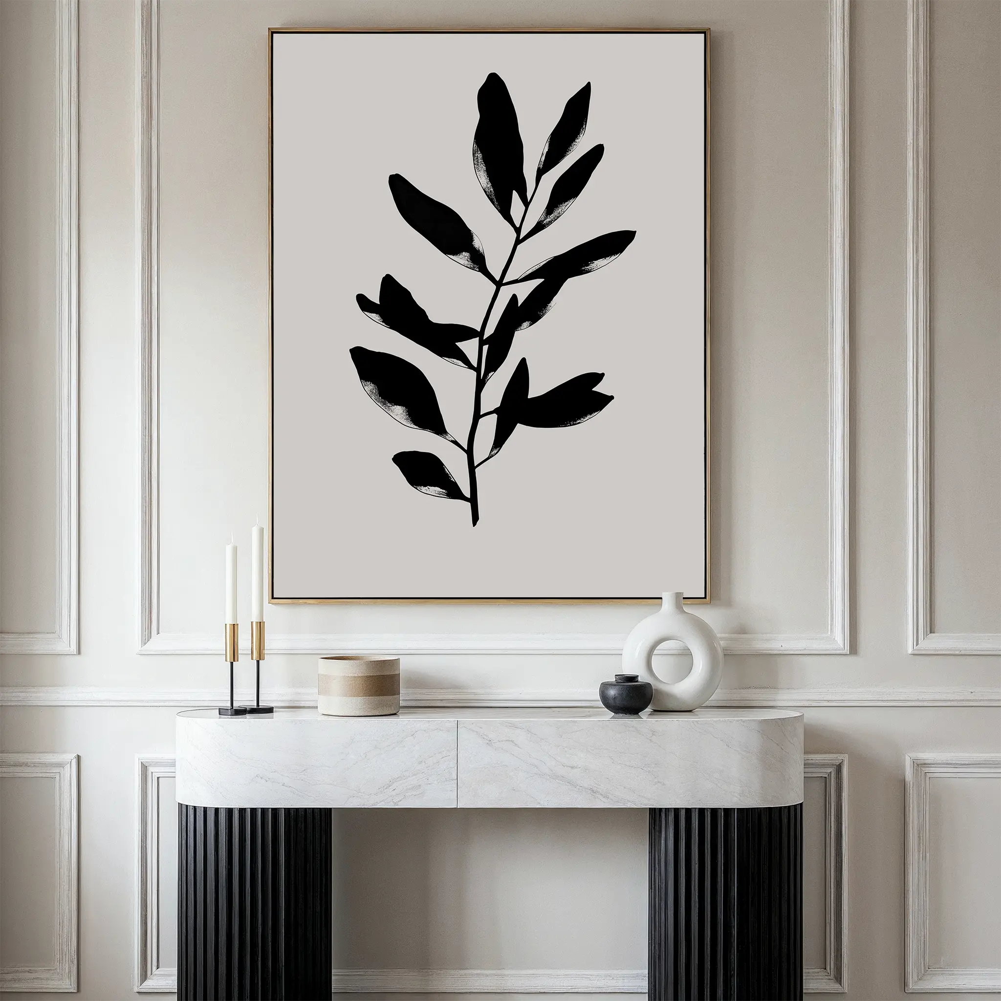 Ebony Leaf Canvas Art
