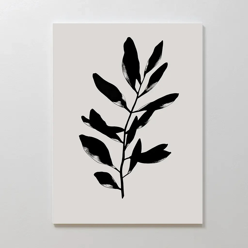 Whispered Shadow Botanica Canvas Print – black and white botanical canvas wall art print by Aspire Prints