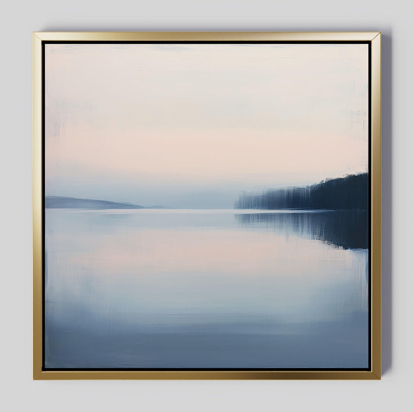 Whispers Across Still Water – blue coastal canvas wall art print by Aspire Prints