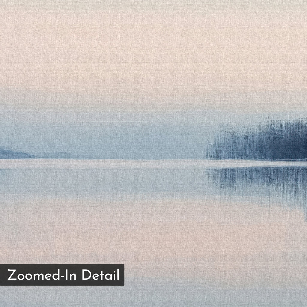 Whispers of the Still Lake – blue coastal canvas wall art print by Aspire Prints