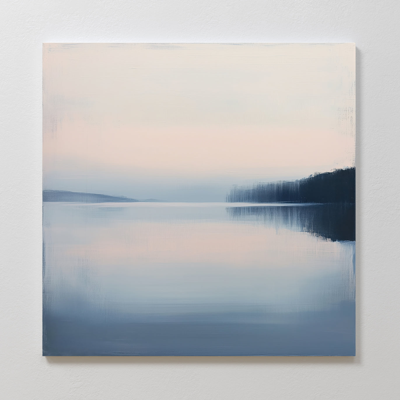 Whispers Across Still Water – blue coastal canvas wall art print by Aspire Prints