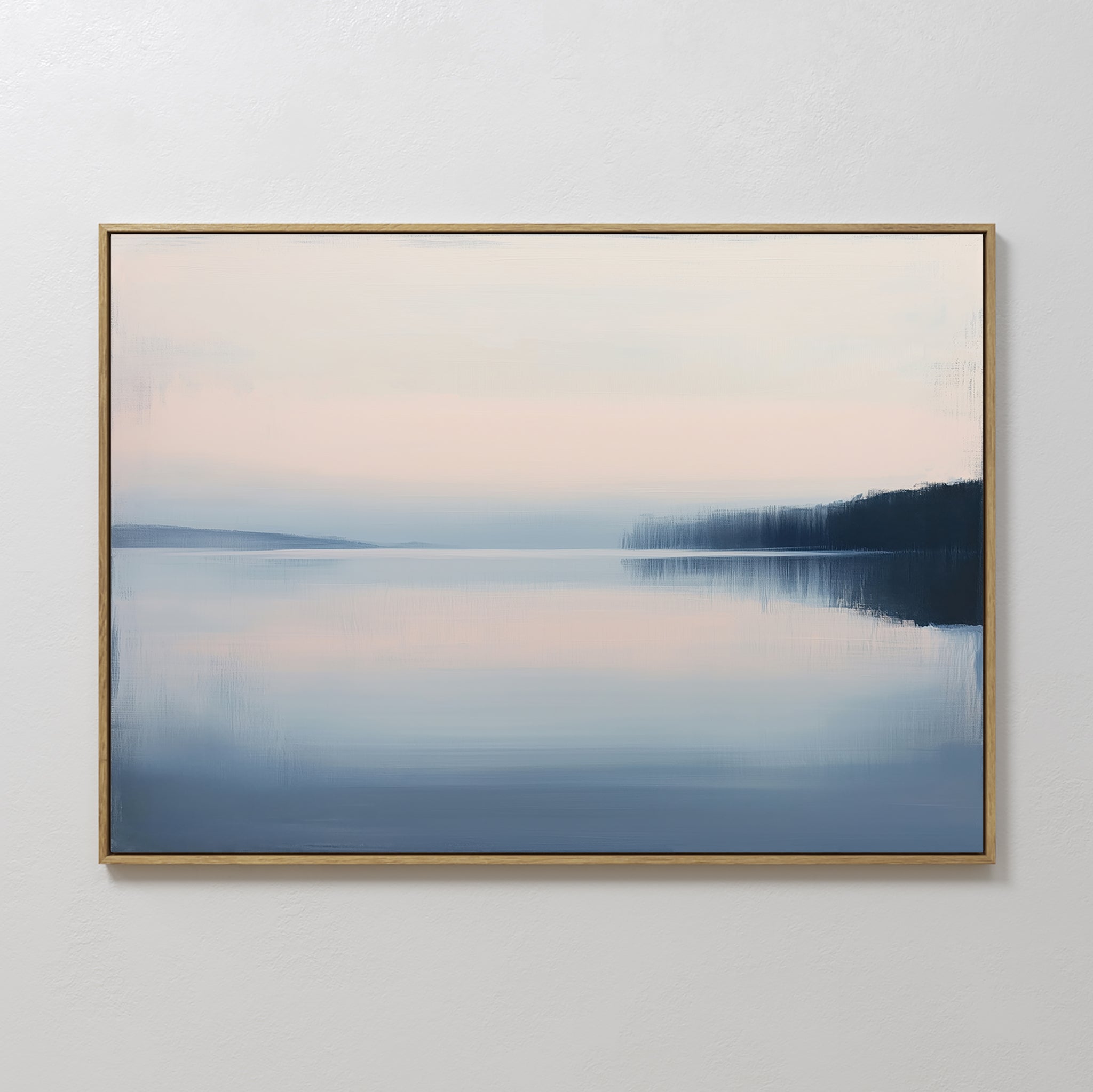 Whispers of the Still Lake – blue coastal canvas wall art print by Aspire Prints
