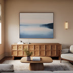 Whispers of the Still Lake – blue coastal canvas wall art print by Aspire Prints