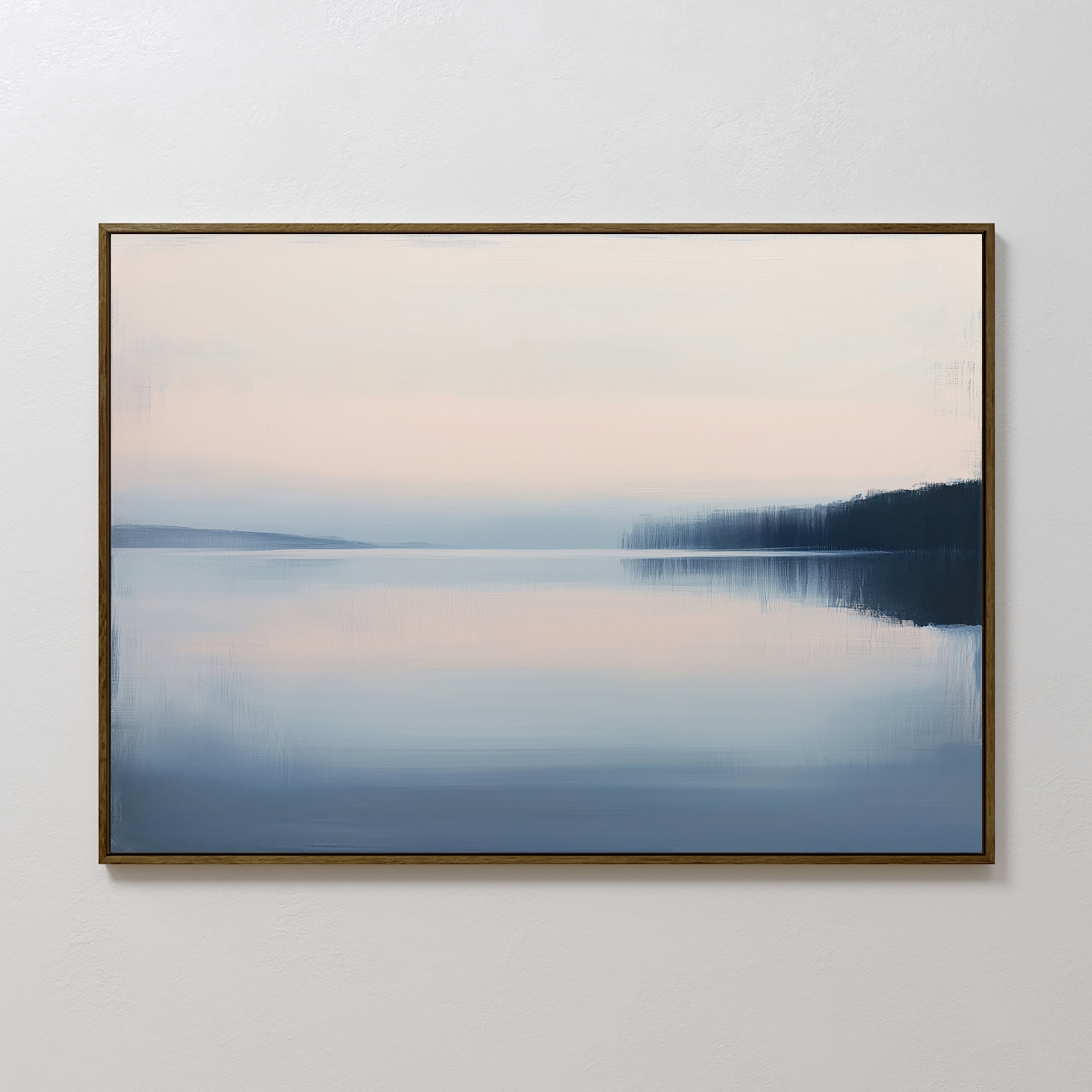 Whispers of the Still Lake – blue coastal canvas wall art print by Aspire Prints