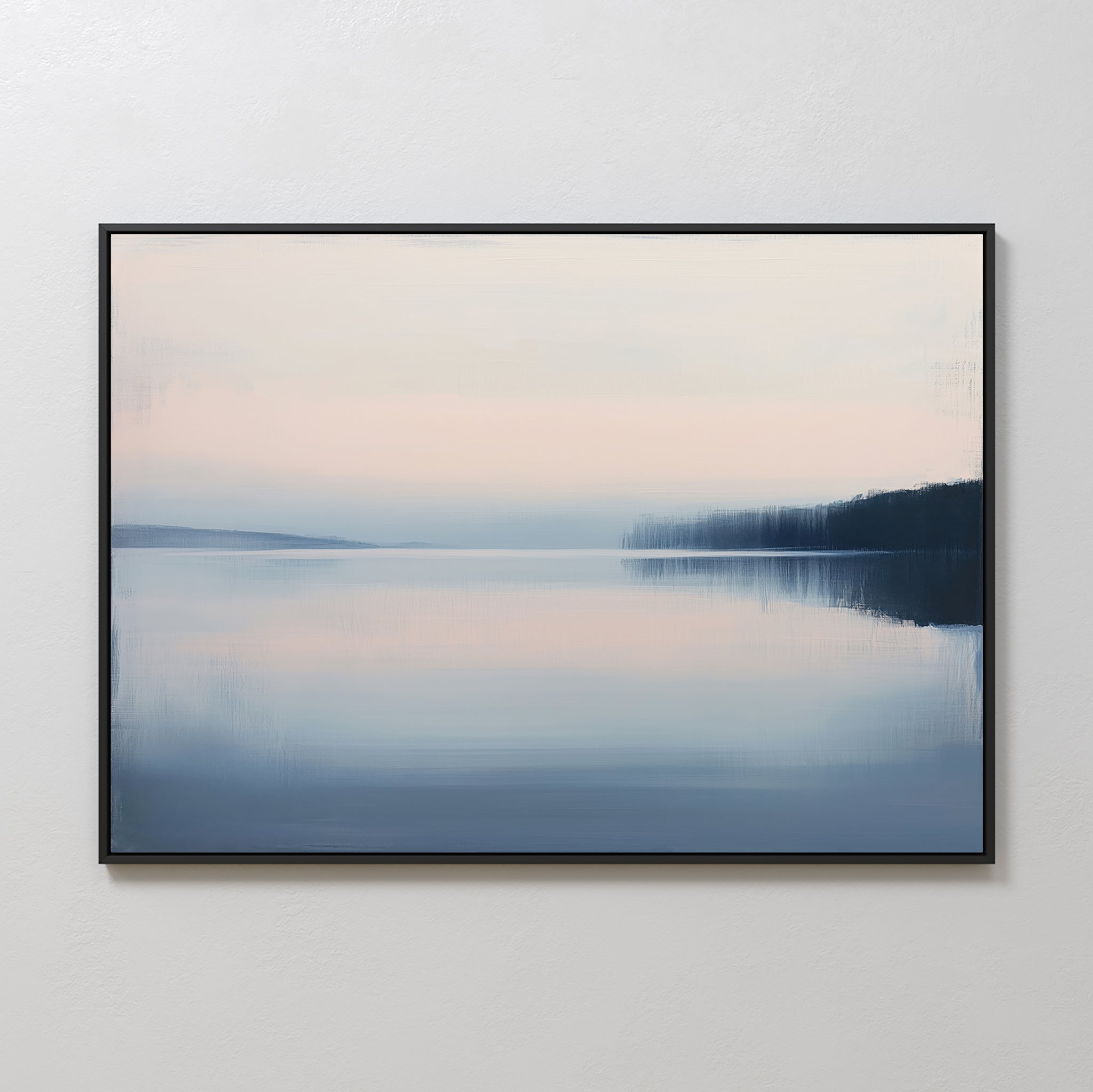 Whispers of the Still Lake – blue coastal canvas wall art print by Aspire Prints