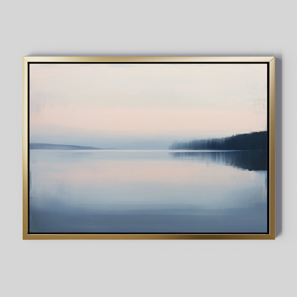 Whispers of the Still Lake – blue coastal canvas wall art print by Aspire Prints