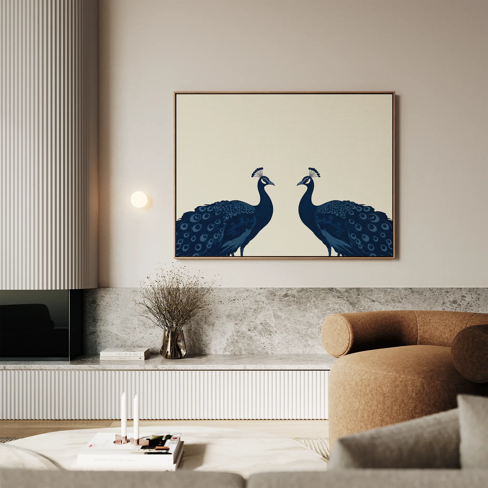 Twin Sovereigns at Dusk – blue botanical canvas wall art print by Aspire Prints