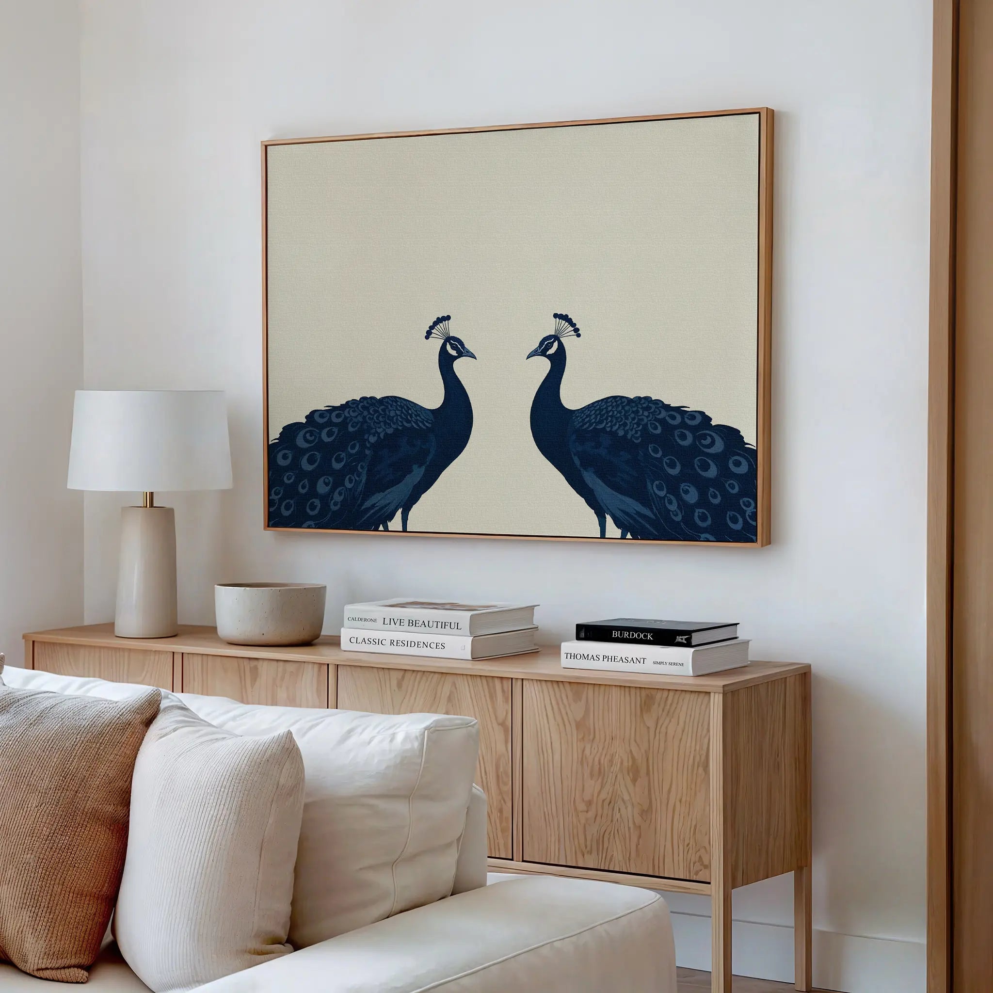 Twin Sovereigns at Dusk – blue botanical canvas wall art print by Aspire Prints