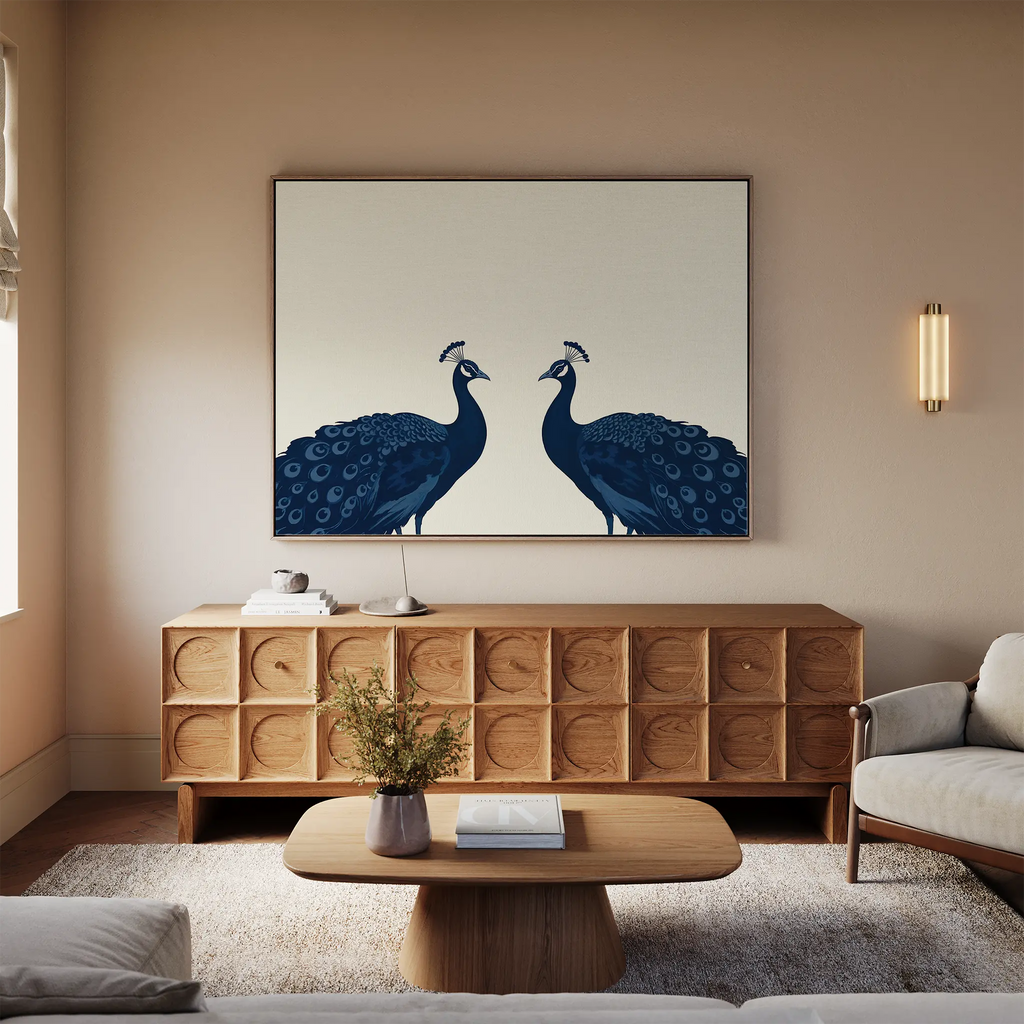 Twin Sovereigns at Dusk – blue botanical canvas wall art print by Aspire Prints