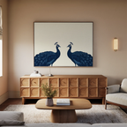 Twin Sovereigns at Dusk – blue botanical canvas wall art print by Aspire Prints