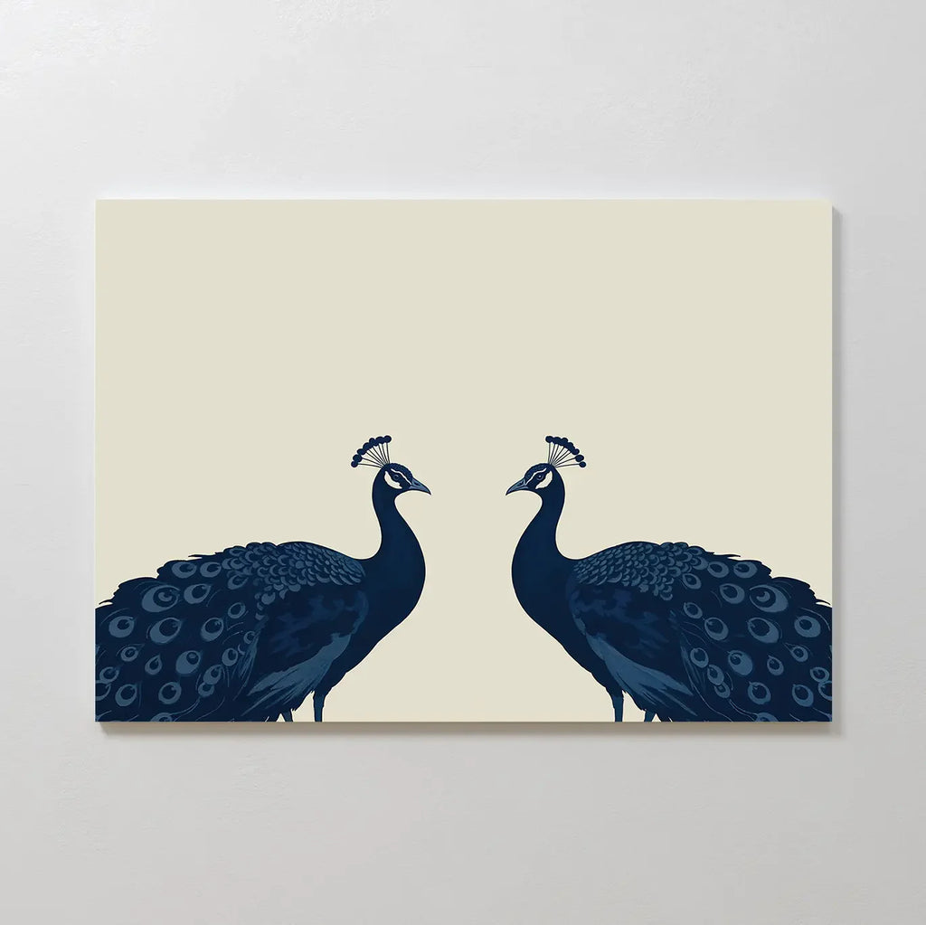Twin Sovereigns at Dusk – blue botanical canvas wall art print by Aspire Prints