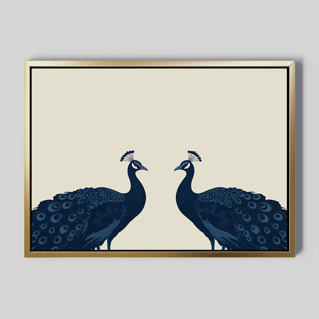 Twin Sovereigns at Dusk – blue botanical canvas wall art print by Aspire Prints
