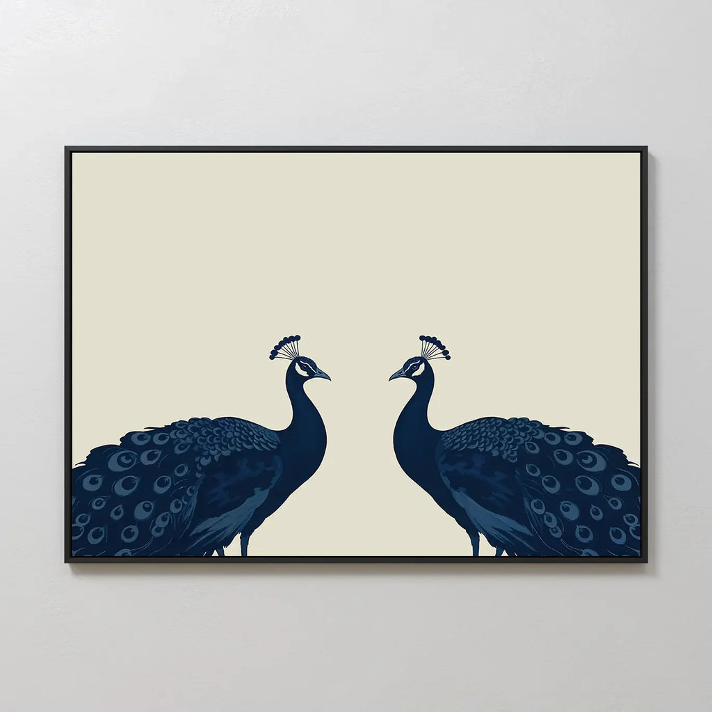 Twin Sovereigns at Dusk – blue botanical canvas wall art print by Aspire Prints