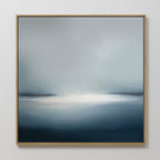 Emberline Stillness – blue coastal canvas wall art print by Aspire Prints