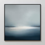 Emberline Stillness – blue coastal canvas wall art print by Aspire Prints