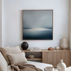 Emberline Stillness – blue coastal canvas wall art print by Aspire Prints