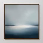 Emberline Stillness – blue coastal canvas wall art print by Aspire Prints