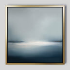Emberline Stillness – blue coastal canvas wall art print by Aspire Prints