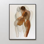 Tender Hold – earthy brown abstract canvas wall art print by Aspire Prints