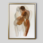 Tender Hold – earthy brown abstract canvas wall art print by Aspire Prints