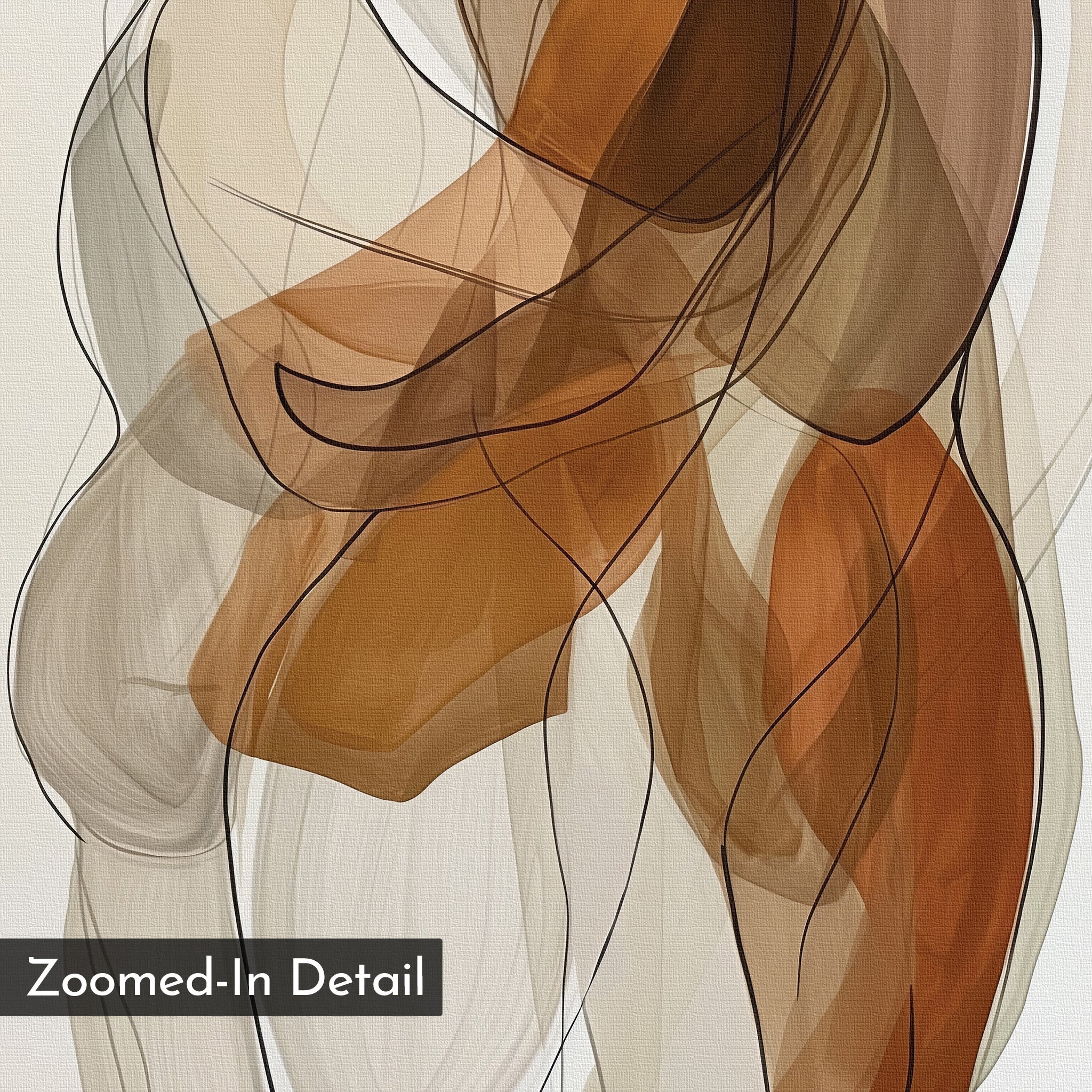 Tender Hold – earthy brown abstract canvas wall art print by Aspire Prints